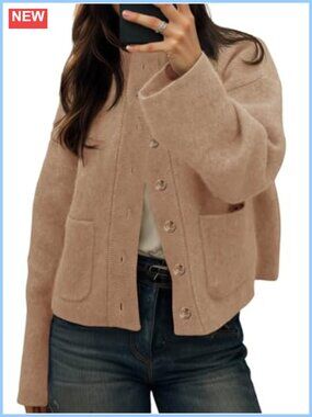 Chunky Knit Cardigan Sweater Open Front Button Down